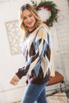 Mocha Blue Half & Half Vertical Stripe Sweater *online exclusive-[option4]-[option5]-Cute-Trendy-Shop-Womens-Boutique-Clothing-Store