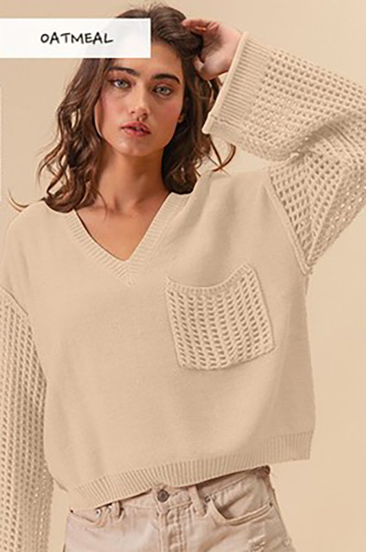 By My Side V Neck Oatmeal Sweater-[option4]-[option5]-Cute-Trendy-Shop-Womens-Boutique-Clothing-Store