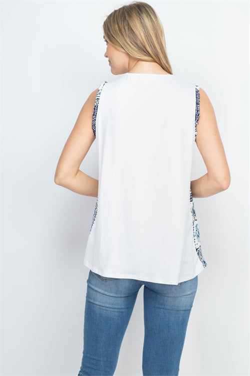 Walking the Beach V Neck Sleeveless Top Blue *Online & In Store*-[option4]-[option5]-Cute-Trendy-Shop-Womens-Boutique-Clothing-Store