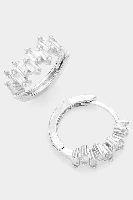 Perfect Balance CZ Huggie Earrings Silver-Silver-[option4]-[option5]-Cute-Trendy-Shop-Womens-Boutique-Clothing-Store