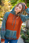 Rust Cashmere Feel Plaid Raglan Hoodie *Online Exclusive*-[option4]-[option5]-Cute-Trendy-Shop-Womens-Boutique-Clothing-Store