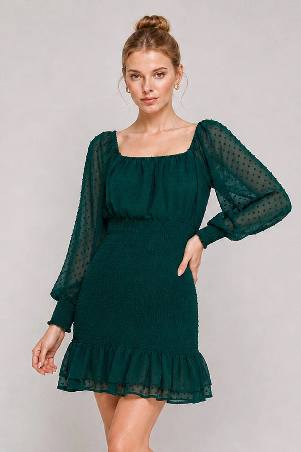 Midnight Romance Smocked Mini Dress-Cute-Trendy-Shop-Womens-Boutique-Clothing-Store
