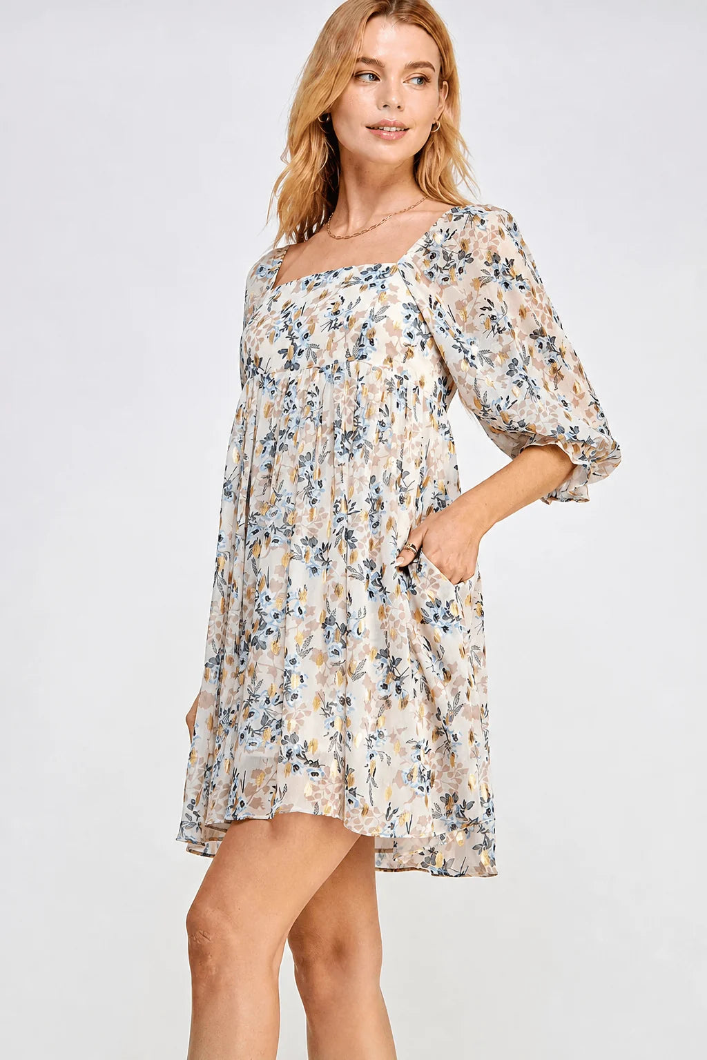 Sweet Blossom Floral Pocket Dress-Cute-Trendy-Shop-Womens-Boutique-Clothing-Store