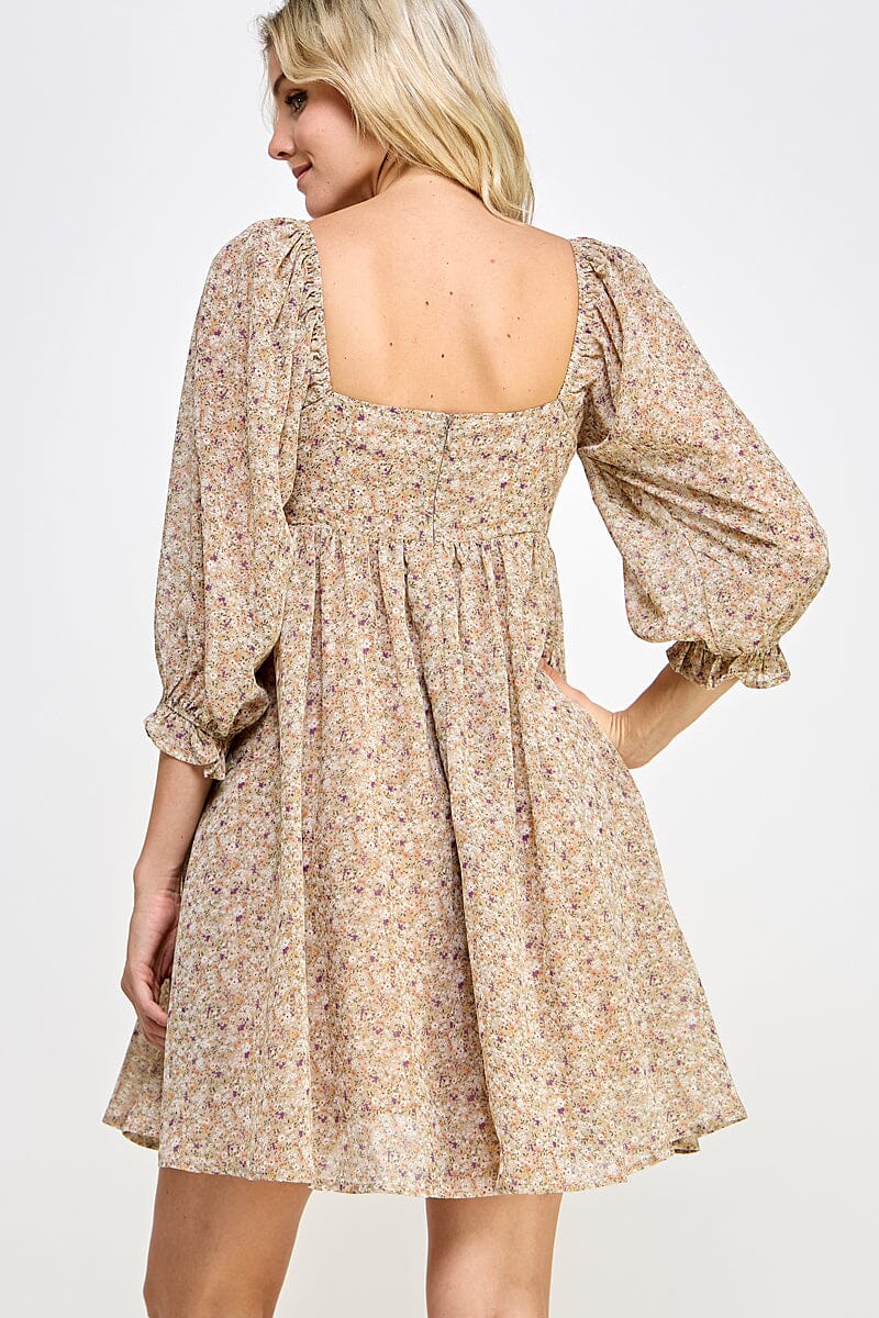 Pumpkin Spice & Everything Floral Mini Dress-Cute-Trendy-Shop-Womens-Boutique-Clothing-Store