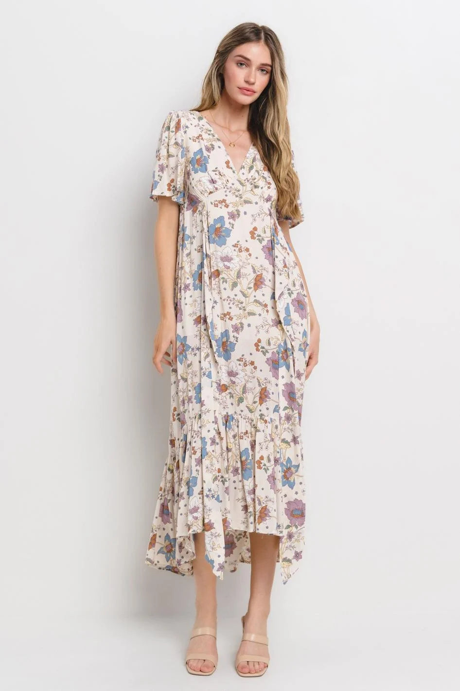 Blooming Romance V-Neck Floral Maxi Dress-Cute-Trendy-Shop-Womens-Boutique-Clothing-Store