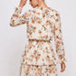 Autumn Blossom Smocked Floral Mini Dress-Cute-Trendy-Shop-Womens-Boutique-Clothing-Store