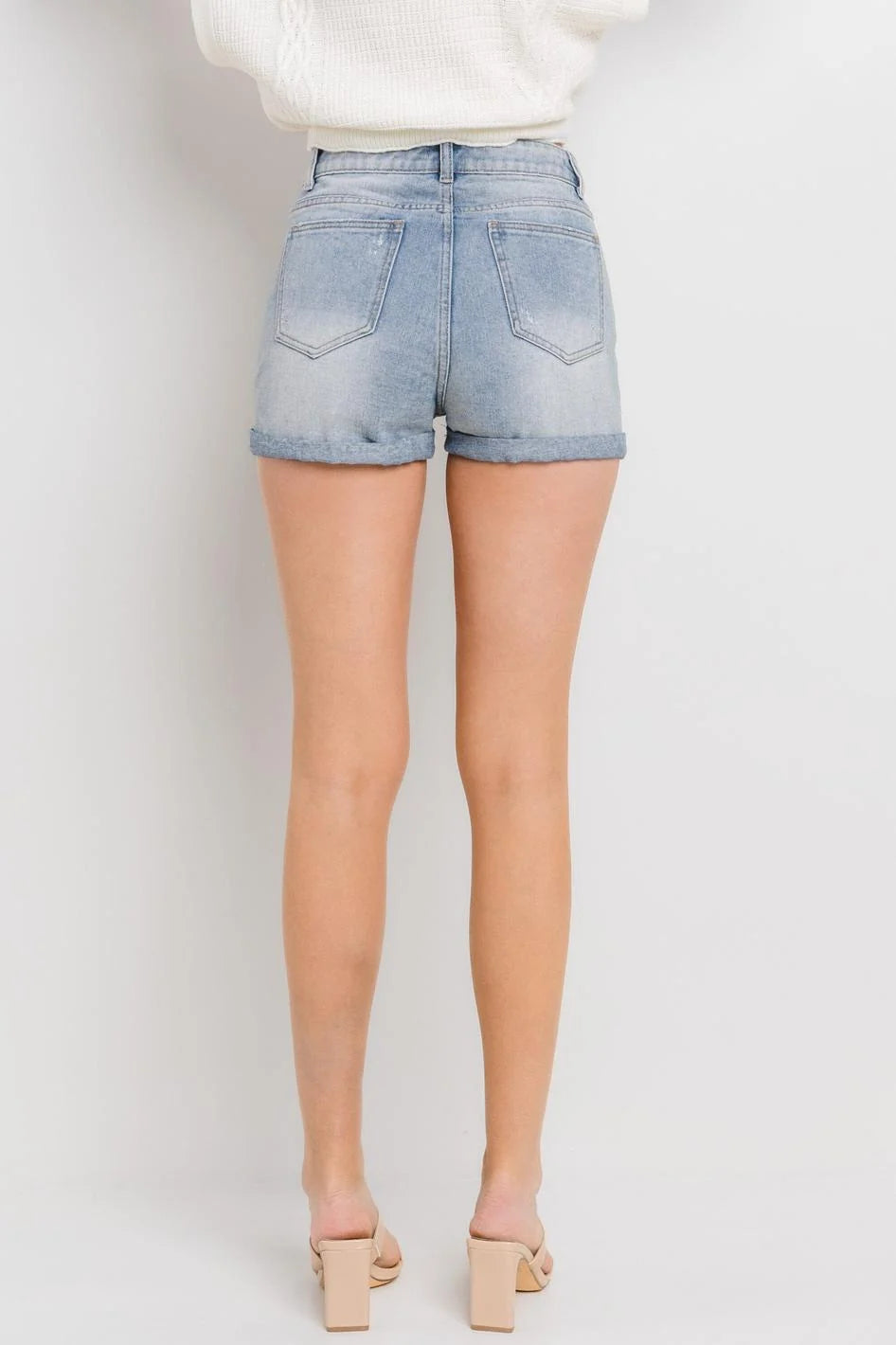 Sun Dazed Distressed Denim Shorts-Cute-Trendy-Shop-Womens-Boutique-Clothing-Store