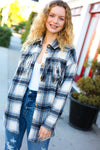 Take The Leap Navy Plaid Fringe Button Down Shacket *online exclusive-[option4]-[option5]-Cute-Trendy-Shop-Womens-Boutique-Clothing-Store