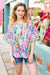 Feeling Bold Fuchsia Floral & Animal Print Ruffle Sleeve Top *online exclusive
