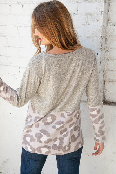 Two Tone Color Block Leopard Print Top *online exclusive-[option4]-[option5]-Cute-Trendy-Shop-Womens-Boutique-Clothing-Store