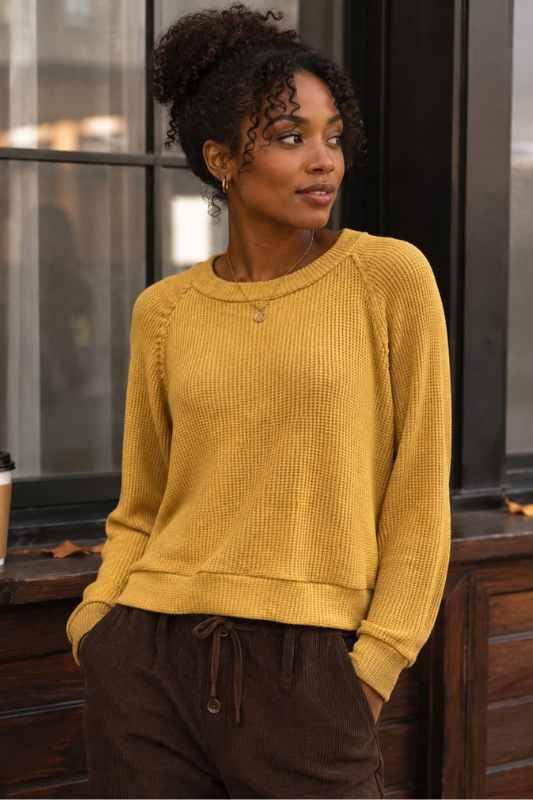 The Everyday Waffle Knit Pullover-Cute-Trendy-Shop-Womens-Boutique-Clothing-Store