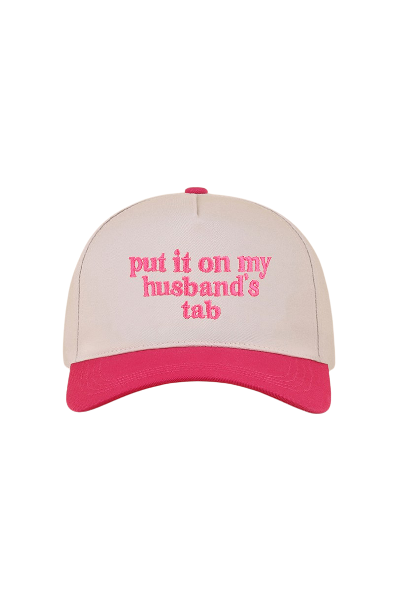 "Put It On My Husband's Tab" Cap-Fuchsia-[option4]-[option5]-Cute-Trendy-Shop-Womens-Boutique-Clothing-Store