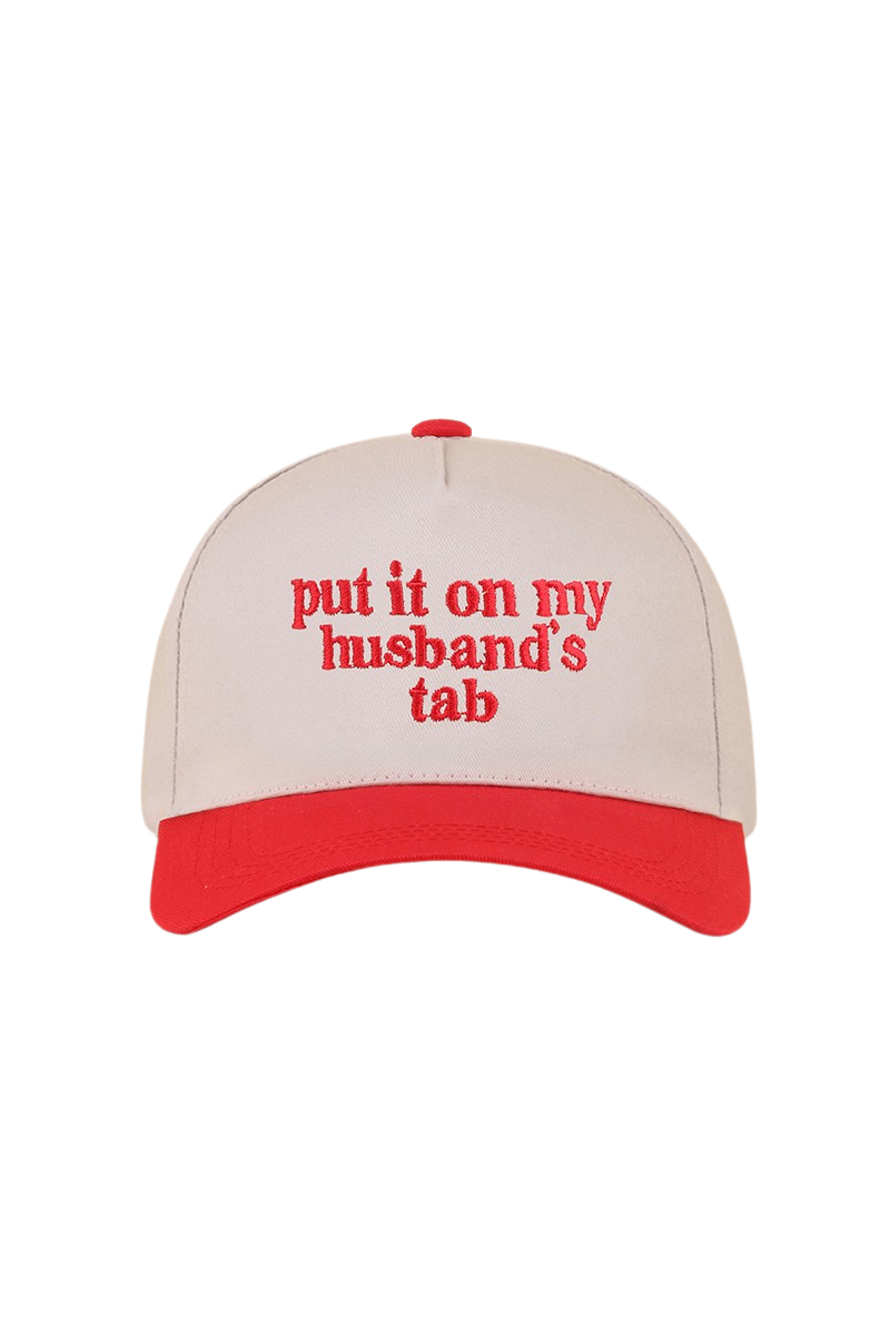 "Put It On My Husband's Tab" Cap-Red-[option4]-[option5]-Cute-Trendy-Shop-Womens-Boutique-Clothing-Store