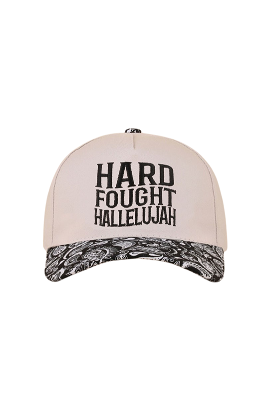 "Hard Fought Hallelujah" Cap-Paisley Black-Cute-Trendy-Shop-Womens-Boutique-Clothing-Store