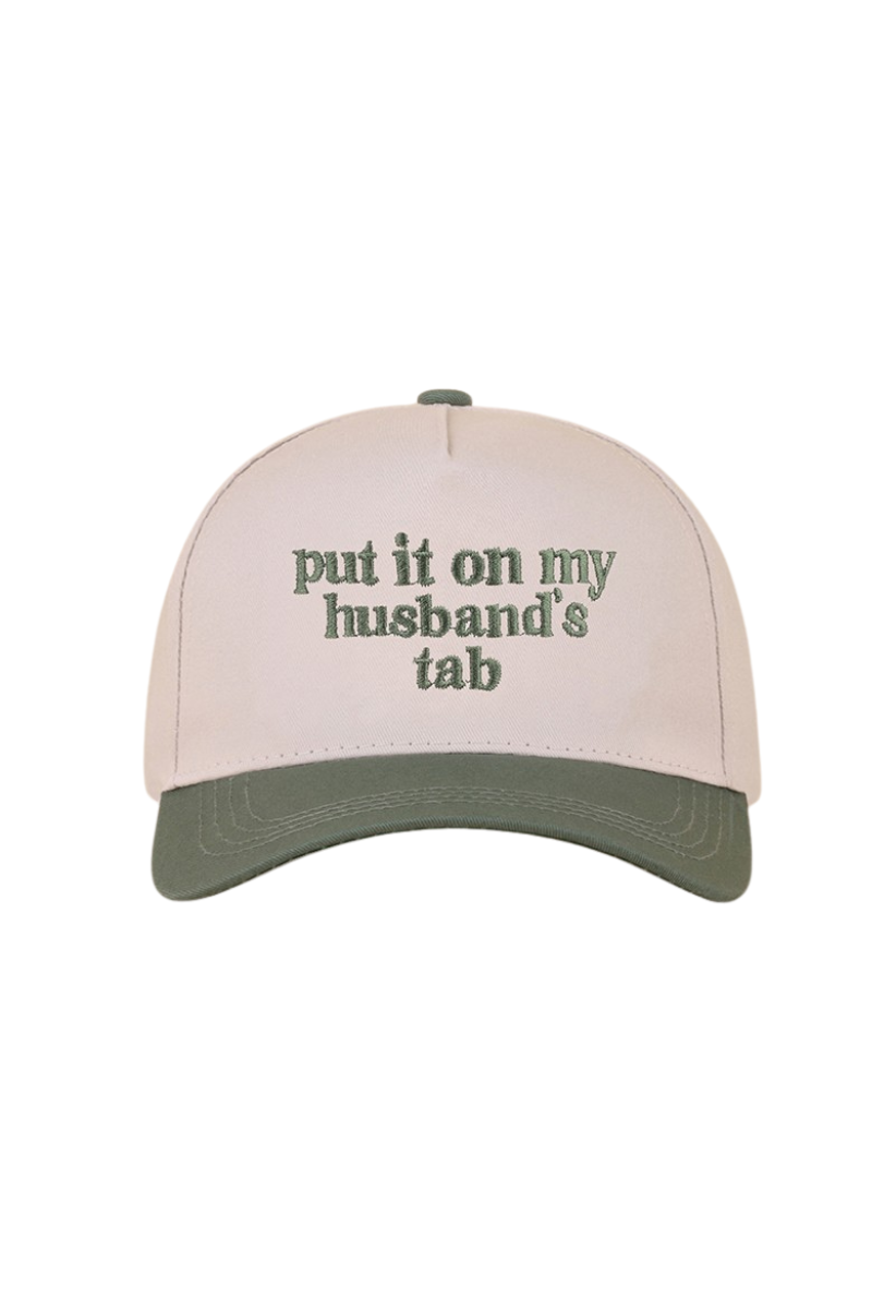 "Put It On My Husband's Tab" Cap-Forest Green-[option4]-[option5]-Cute-Trendy-Shop-Womens-Boutique-Clothing-Store