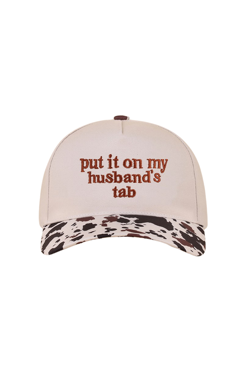 "Put It On My Husband's Tab" Cap-Cow-[option4]-[option5]-Cute-Trendy-Shop-Womens-Boutique-Clothing-Store