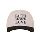 "Faith Hope Love" Two-Tone Ball Cap-Black-[option4]-[option5]-Cute-Trendy-Shop-Womens-Boutique-Clothing-Store
