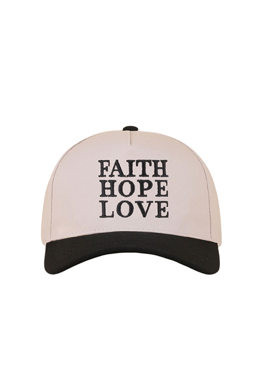 "Faith Hope Love" Two-Tone Ball Cap-Black-[option4]-[option5]-Cute-Trendy-Shop-Womens-Boutique-Clothing-Store