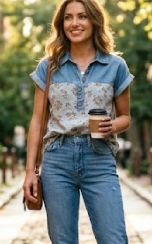 Flirty Floral Denim Top-[option4]-[option5]-Cute-Trendy-Shop-Womens-Boutique-Clothing-Store