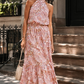 Paisley Halter Neck Smocked Maxi Dress-Cute-Trendy-Shop-Womens-Boutique-Clothing-Store