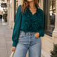 Romantic Ruffle V-Neck Blouse-Cute-Trendy-Shop-Womens-Boutique-Clothing-Store