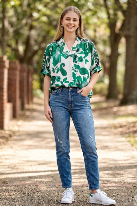 Emerald Meadow Paisley Dolman Top-Cute-Trendy-Shop-Womens-Boutique-Clothing-Store