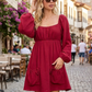 Sweet Pocket Babydoll Dress-Burgundy-SMALL-Cute-Trendy-Shop-Womens-Boutique-Clothing-Store