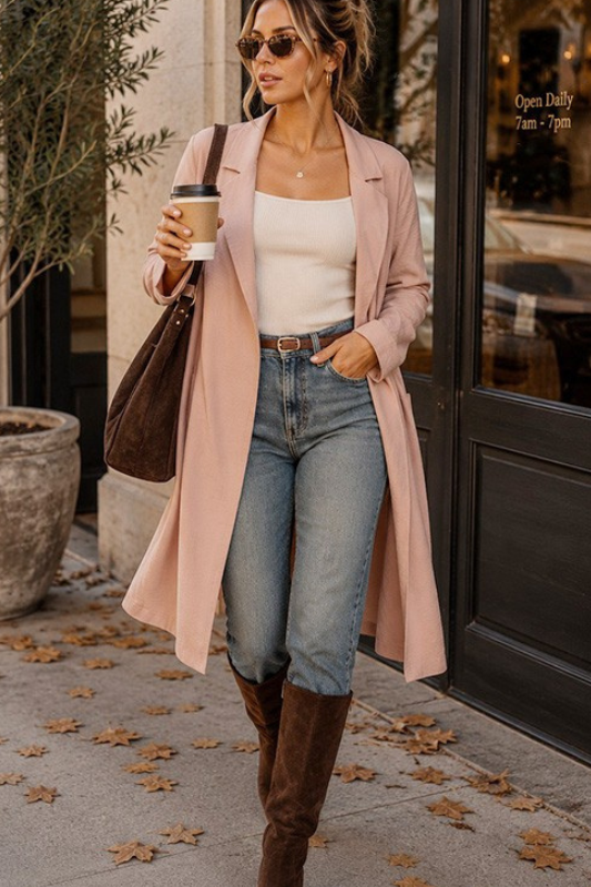 Downtown Belted Midi Duster-Pink-SMALL-Cute-Trendy-Shop-Womens-Boutique-Clothing-Store