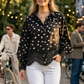 Dot & Lace Balloon-Sleeve Top-Cute-Trendy-Shop-Womens-Boutique-Clothing-Store