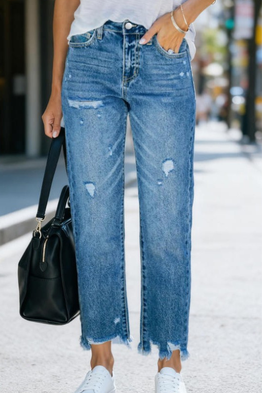 City Stroll Distressed Ankle Jeans-Cute-Trendy-Shop-Womens-Boutique-Clothing-Store