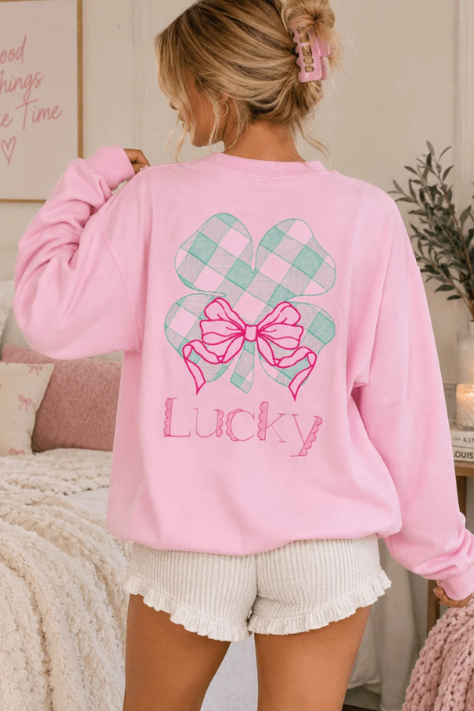 Lucky Lady Long Sleeve Graphic Pullover-SMALL-Cute-Trendy-Shop-Womens-Boutique-Clothing-Store