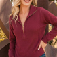 City Chic Modern Zip Pullover-Burgundy-SMALL-Cute-Trendy-Shop-Womens-Boutique-Clothing-Store