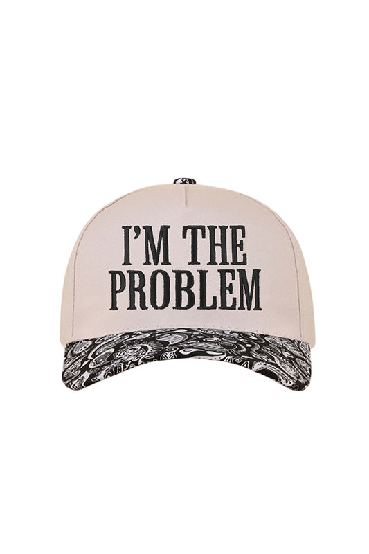 I'm The Problem Baseball Cap-Paisley Black-[option4]-[option5]-Cute-Trendy-Shop-Womens-Boutique-Clothing-Store