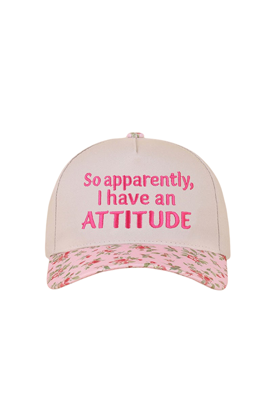 "So Apparently, I Have An Attitude" Ball Cap-Floral-Cute-Trendy-Shop-Womens-Boutique-Clothing-Store