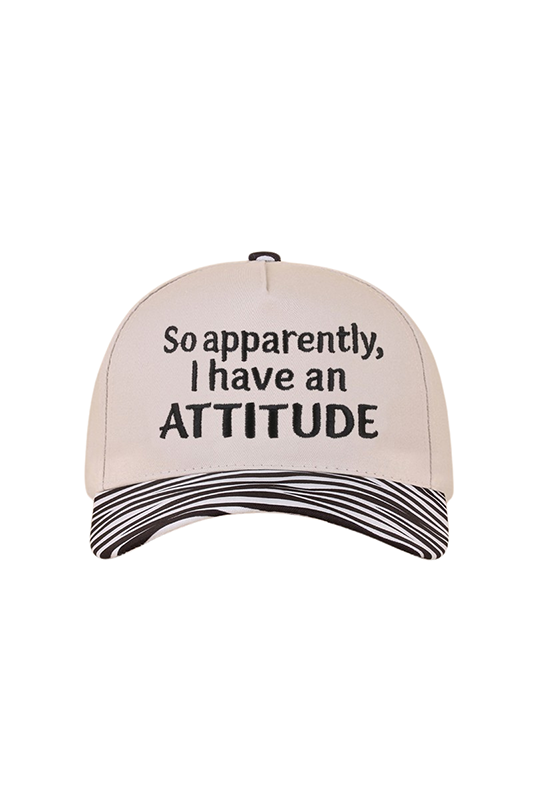"So Apparently, I Have An Attitude" Ball Cap-Zebra-[option4]-[option5]-Cute-Trendy-Shop-Womens-Boutique-Clothing-Store