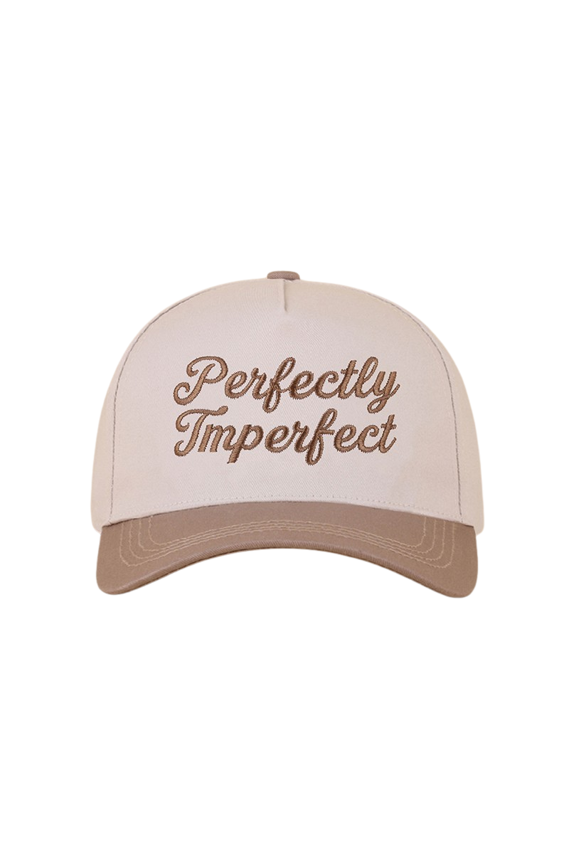 "Perfectly Imperfect" Ball Cap-Mocha-[option4]-[option5]-Cute-Trendy-Shop-Womens-Boutique-Clothing-Store