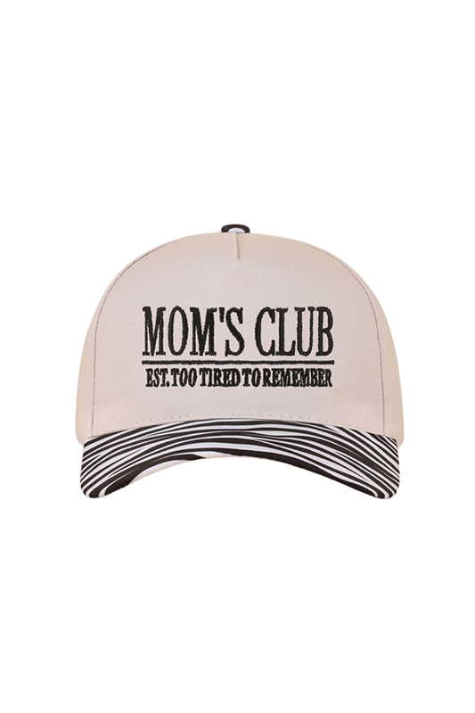 "Mom's Club" Ball Cap-Zebra-[option4]-[option5]-Cute-Trendy-Shop-Womens-Boutique-Clothing-Store