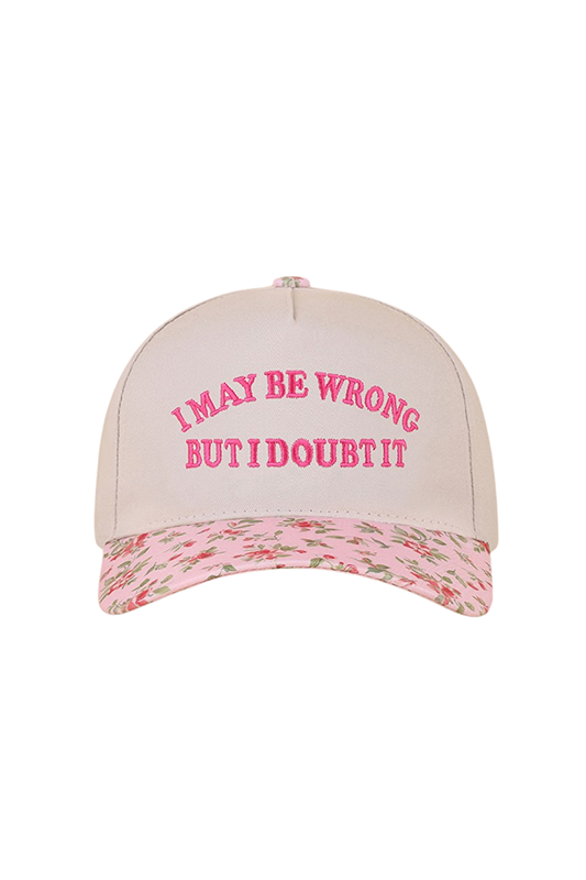 "I May Be Wrong But I Doubt It" Ball Cap-Floral-[option4]-[option5]-Cute-Trendy-Shop-Womens-Boutique-Clothing-Store