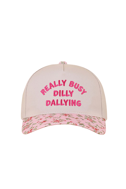 "Really Busy Dilly Dallying" Ball Cap-Floral-[option4]-[option5]-Cute-Trendy-Shop-Womens-Boutique-Clothing-Store