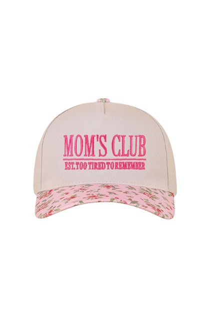 "Mom's Club" Ball Cap-Floral-[option4]-[option5]-Cute-Trendy-Shop-Womens-Boutique-Clothing-Store