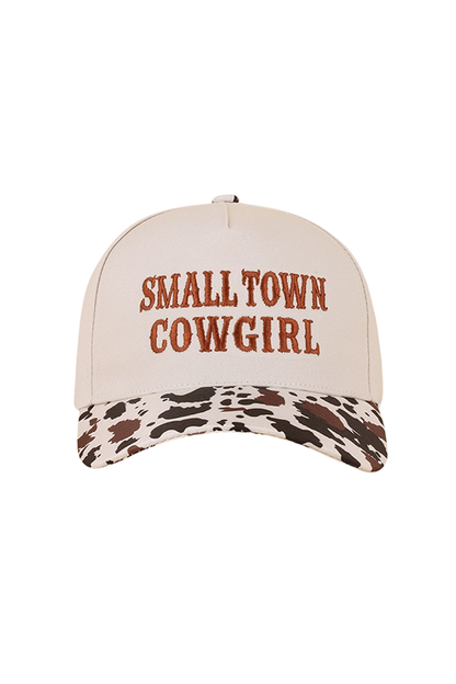 'Small Town Cowgirl" Ball Cap-Cow-Cute-Trendy-Shop-Womens-Boutique-Clothing-Store