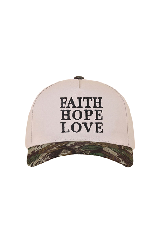 "Faith Hope Love" Two-Tone Ball Cap-Camo-[option4]-[option5]-Cute-Trendy-Shop-Womens-Boutique-Clothing-Store