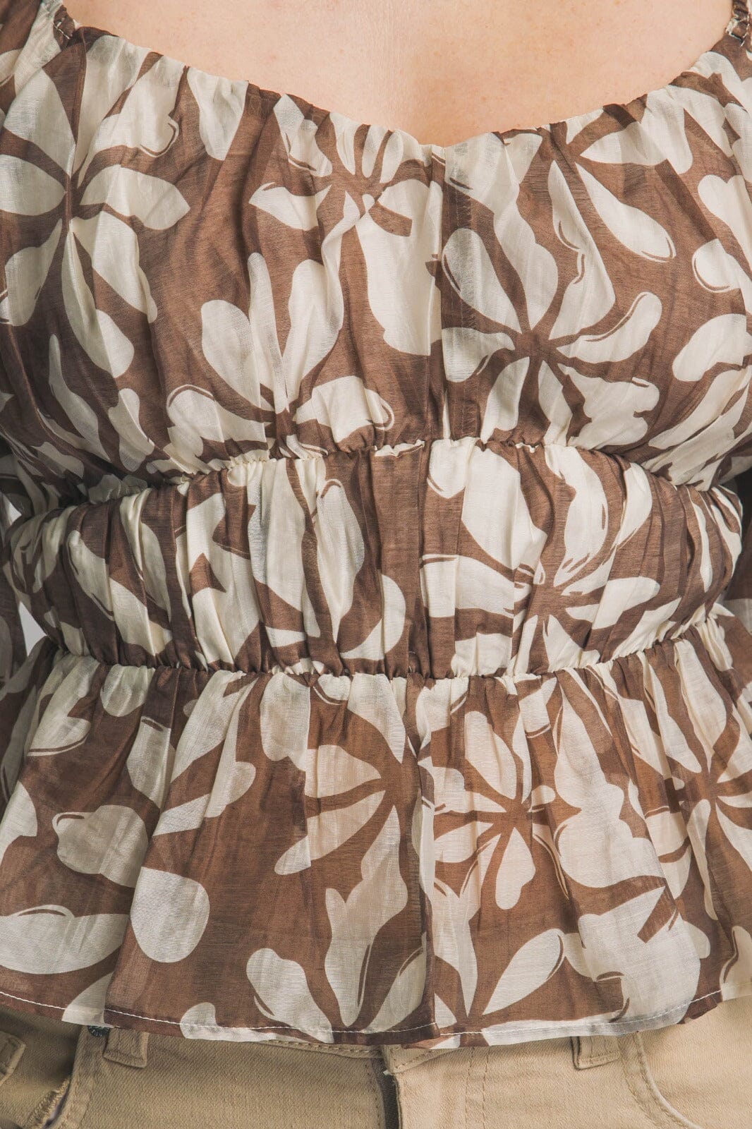 Midnight & Mocha Floral Peplum Blouse-Cute-Trendy-Shop-Womens-Boutique-Clothing-Store