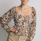 Midnight & Mocha Floral Peplum Blouse-Cute-Trendy-Shop-Womens-Boutique-Clothing-Store