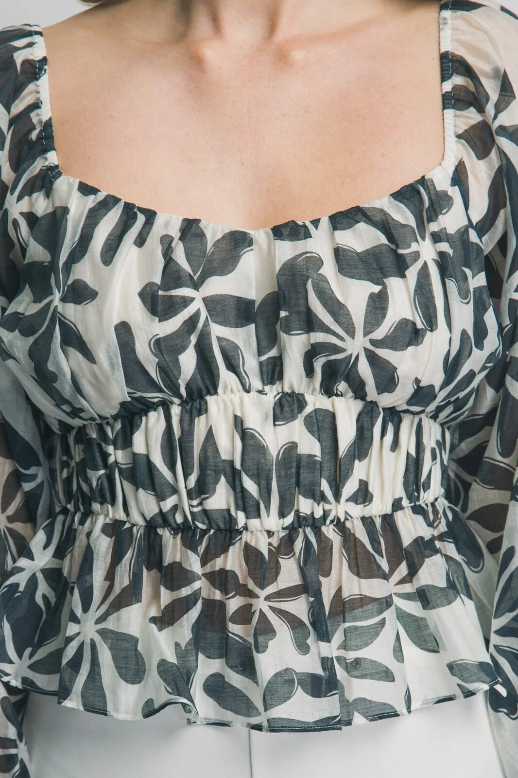 Midnight & Mocha Floral Peplum Blouse-Cute-Trendy-Shop-Womens-Boutique-Clothing-Store