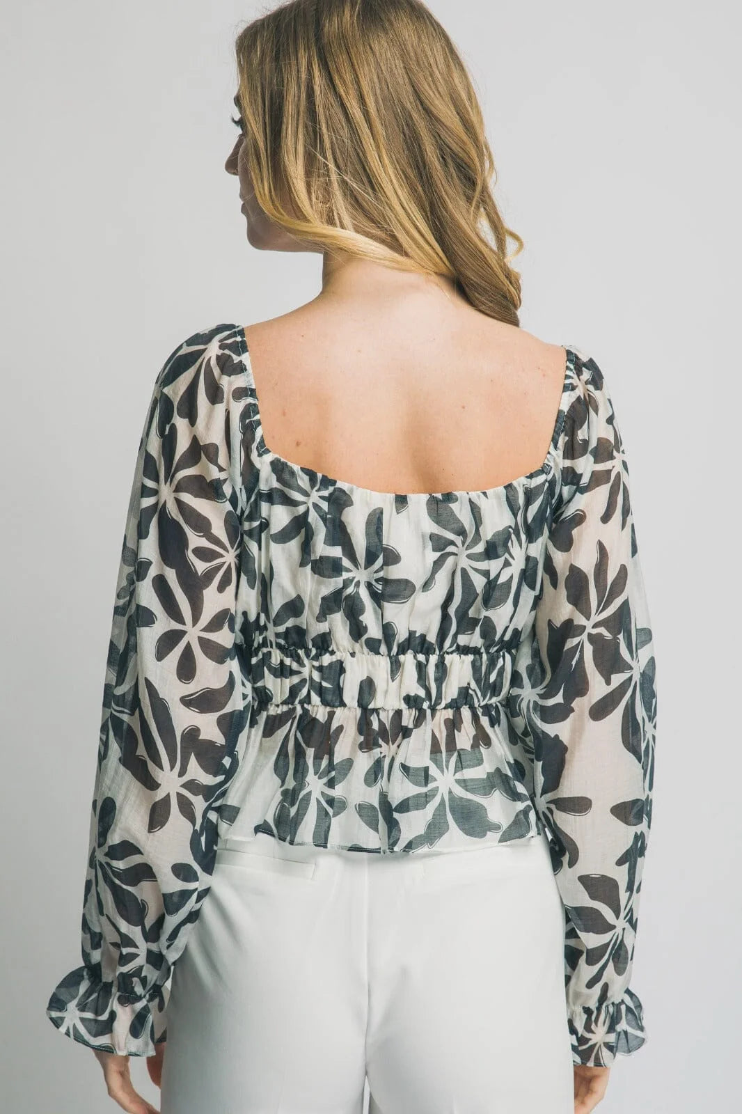 Midnight & Mocha Floral Peplum Blouse-Cute-Trendy-Shop-Womens-Boutique-Clothing-Store