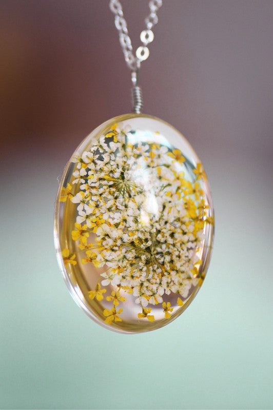 Wildflowers Glass Blown Botanical Necklace-Yellow-[option4]-[option5]-Cute-Trendy-Shop-Womens-Boutique-Clothing-Store
