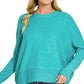 CloudKnit Cozy Melange Top-Blue Teal-SMALL/MEDIUM-Cute-Trendy-Shop-Womens-Boutique-Clothing-Store