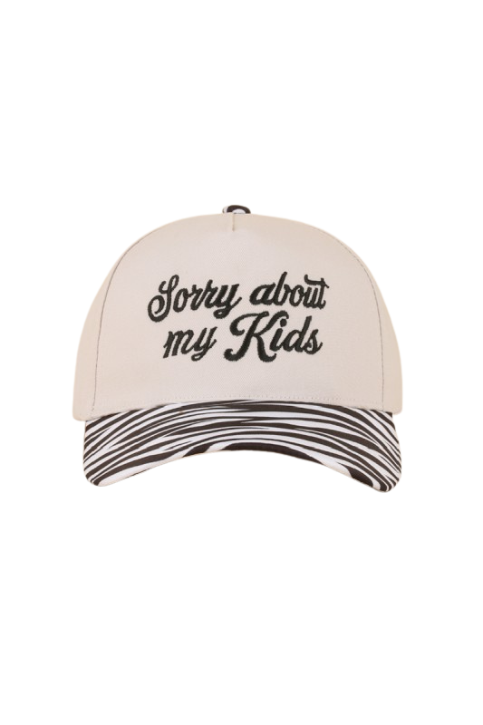 Sorry About My Kids Baseball Cap-Zebra-[option4]-[option5]-Cute-Trendy-Shop-Womens-Boutique-Clothing-Store