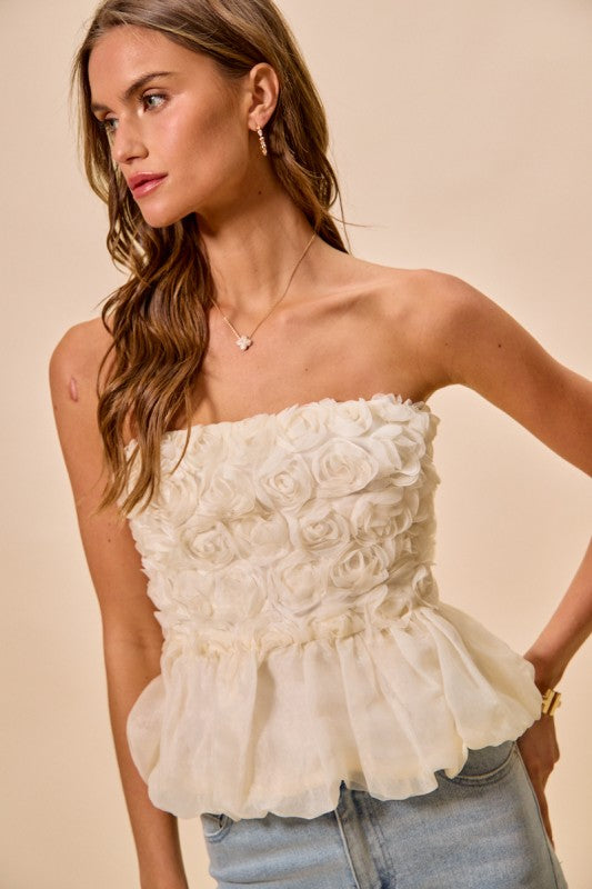 White Roses Peplum Top-[option4]-[option5]-Cute-Trendy-Shop-Womens-Boutique-Clothing-Store